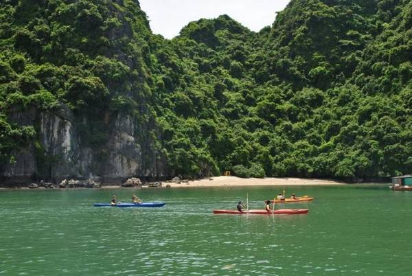 Chèo thuyền Kayak ở vịnh Lan Hạ