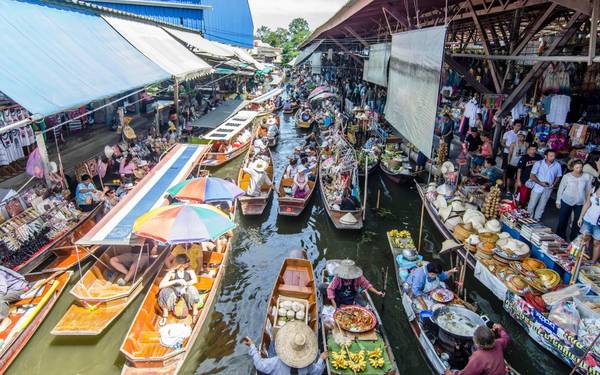 Chợ nổi Damnoen Saduak, Băng Cốc, Thái Lan