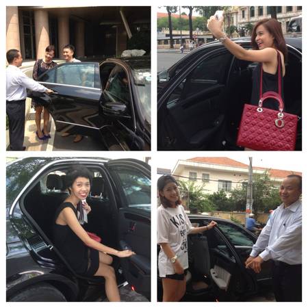 Diễn viên Hồng Ánh, ca sỹ Hoàng Thuỳ Linh, blogger Nicky Ngọc và diễn viên Chi Pu là những khách hàng đầu tiên, sử dụng dịch vụ của Uber.