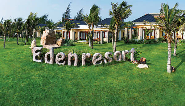 Khu nghỉ dưỡng Eden Phú Quốc nổi bật trong không gian xanh rộng 9000m2. 