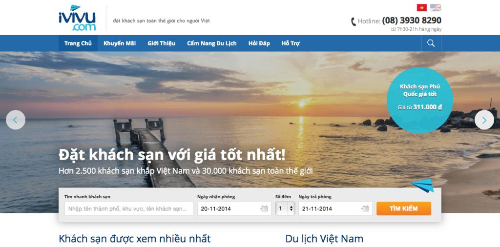 iVIVU.com – website đặt phòng khách sạn trực tuyến tốt nhất Việt Nam