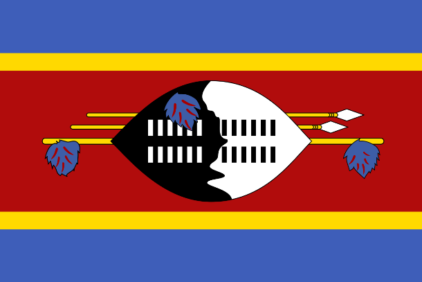 Trên cờ của Swaziland, ta có thể thấy một tấm khiên màu trắng và đen (tượng trưng cho sự hòa hợp giữa các màu da) và hai mũi lao.