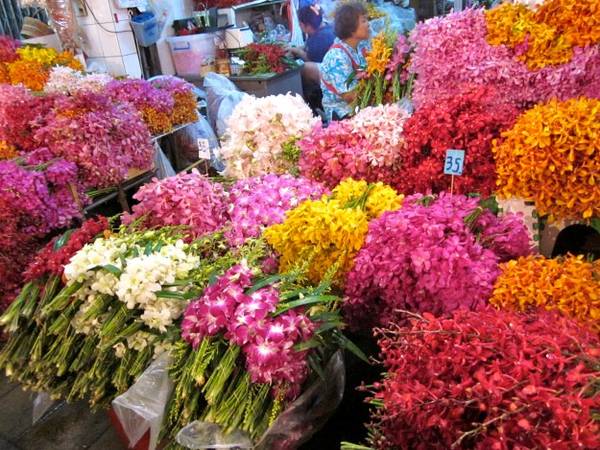 Đây là chợ hoa ngoài trời rất lớn ở Bangkok, và Thái Lan nổi tiếng với hơn 30.000 loài hoa lan.