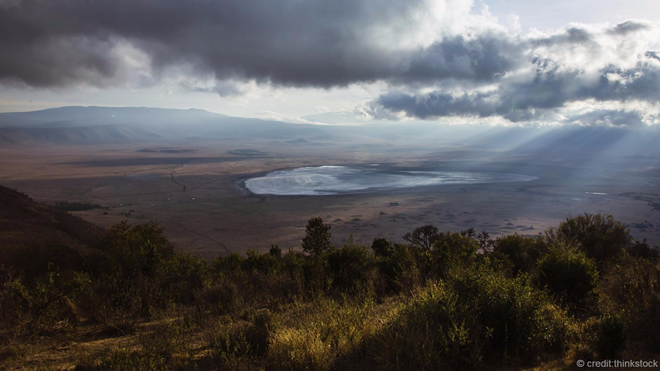 Cách Kilimanjaro 200 km về phía Tây, Ngorongoro từng cạnh tranh với Kilimanjaro về chiều cao, ước tính từ 4.500-4.800 m trước khi phun trào. Ngày nay, với đường kính 22,5 km và độ sâu 610 m, Ngorongoro là núi lửa lớn nhất thế giới với hệ sinh thái độc đáo. Cách Kilimanjaro 200 km về phía Tây, Ngorongoro từng cạnh tranh với Kilimanjaro về chiều cao, ước tính từ 4.500-4.800 m trước khi phun trào. Ngày nay, với đường kính 22,5 km và độ sâu 610 m, Ngorongoro là núi lửa lớn nhất thế giới với hệ sinh thái độc đáo.