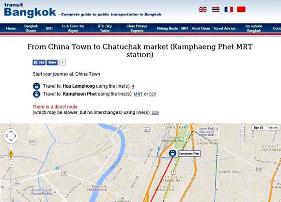 Tra cứu hành trình và phương tiện di chuyển trên website. 