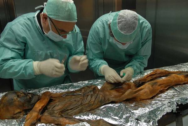 Otzi - Ý Otzi là biệt danh của một xác ướp được phát hiện vào năm 1991 trong một sông băng ở Ötztal Alps, trên biên giới giữa Áo và Ý. Người đàn ông này có lẽ đã chết trong khoảng thời gian từ 3.359 đến 3.105 trước Công nguyên, khiến ông trở thành xác ướp người tự nhiên lâu đời nhất ở châu Âu. Phân tích cho thấy người đàn ông có thể đã chết sau khi bị trúng một mũi tên vào vai. Otzi hiện đang được trưng bày tại Bảo tàng Khảo cổ Nam Tyrol, Bolzano. Ảnh: tạp chí khám phá