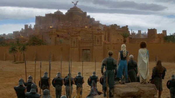 Cảnh quay của phim truyền hình nhiều tập Trò chơi vương quyền tại Ouarzazate - Ảnh: wp