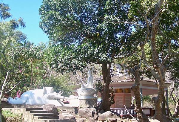 Nhà bát giác là một công trình mang kiến trúc thanh thoát, có tượng Đức Phật ngồi trên toà sen trên đỉnh. Bên trong nhà bát giác có một bàn thờ với tượng năm anh em đại sỹ Kiều Trần Như nghe thuyết pháp tại vườn Lộc Uyển.