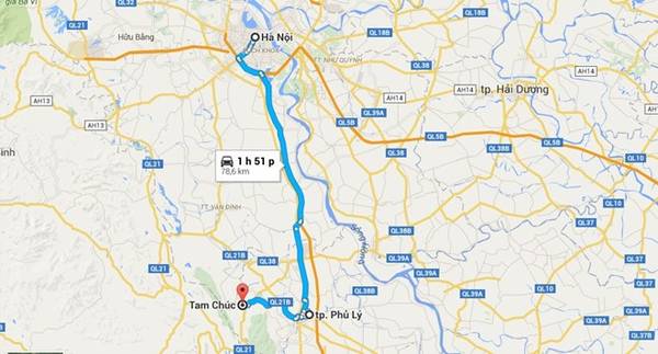  Bản đồ đường tới Tam Chúc - Ba Sao, phiên bản thu nhỏ của Hạ Long ở Hà Nam.