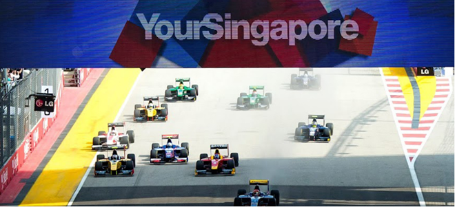 Đường đua F1 lừng lẫy tại Singapore. Ảnh: CNN