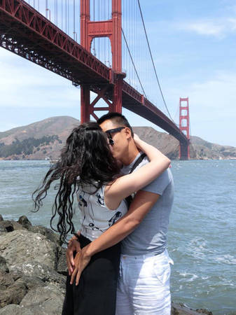 Bức ảnh chụp ở cây cầu Golden Gate nổi tiếng ở San Francisco, California, Mỹ.