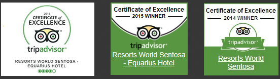 Equarius Hotel cũng từng nhận được nhiều giải thưởng bình chọn danh giá trong ngành du lịch. Ảnh: rwsentosa.com