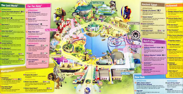 Bảng đồ của Universal Studios Singapore.