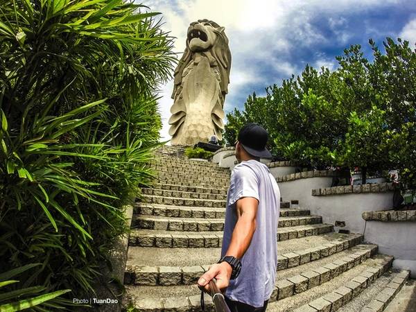 Tượng Merlion trên đảo Sentosa cao 37 m, là bức tượng cao nhất trong các tượng Merlion tai Singapore. Du khách có thể lên trên đỉnh bức tượng và ngắm nhìn toàn cảnh hòn đảo Sentosa xinh đẹp từ trên cao.