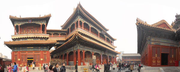 Nét kiến trúc kết hợp các dân tộc Hán, Mãn, Mông Cổ và Tạng tại Ung Hòa Cung. Ảnh: WordPress.com