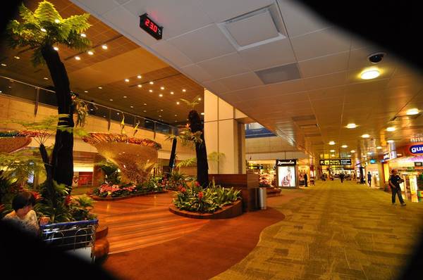 Sân bay Changi về đêm.