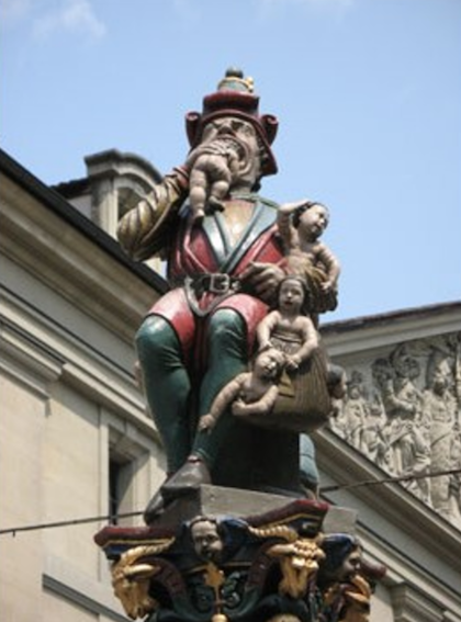 Đài phun nước Kindlifresserbrunnen (Bern, Thụy Sĩ) có hình một con quỷ đang ăn thịt đứa trẻ và vác một túi đầy trẻ con trên tay. Không ai biết ý nghĩa của bức tượng này, nhưng nó luôn là nỗi khiếp sợ của người lớn và trẻ em suốt 500 năm qua.