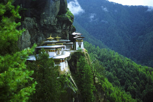 2. Hổ biết bay: Đến Bhutan, du khách có thể ghé qua tu viện Phật giáo Paro Taktsang nổi tiếng, nằm cheo leo trên vách đá giữa lưng chừng mây ở thung lũng Paro. Truyền thuyết kể rằng, vào thế kỷ thứ 8, đại sư Liên Hoa Sinh đã ngồi trên lưng một con hổ cái bay đến đây từ Tây Tạng. Đại sư Liên Hoa Sinh đã truyền Phật giáo Mật tông khắp đất nước Bhutan và Tây Tạng vào những năm 700. Ông thiền định trong các hang động - sau gọi là tu viện, hay hang hổ - trên núi trong 3 năm, 3 tháng, 3 tuần, 3 ngày và 3 giờ. Trong số này, tu viện Paro Taktsang nổi tiếng nhất. Ảnh: Speakzeasy.