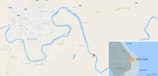  Làng K’Tu thuộc xã Đắk Rơ Wa, thành phố Kon Tum, tỉnh Kon Tum. Ảnh: Google Maps.
