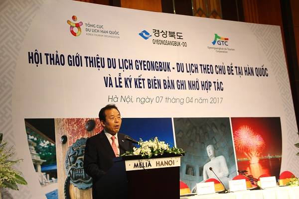 Ông Jung Chang Wook – Trưởng đại diện KTO tại Việt Nam phát biểu tại Hội thảo.