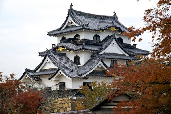 Lâu đài Hikone,Shiga: Đây được coi là tòa nhà lịch sử quan trọng nhất khu vực và được xây dựng theo lệnh của con trai lãnh chúa cai quản Shiga. Cuối những năm 1800, Hikone được Hoàng đế giữ lại trong khi nhiều lâu đài khác bị yêu cầu tháo dỡ. Một số khu vực của công trình này được coi là tài sản văn hoá Nhật Bản như Tenbin Yagura, Taikomon Yagura hay Nishinomaru Sanju Yagura. Ảnh: Dotclue.
