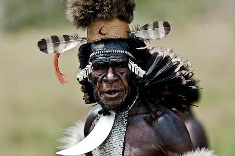 Thủ lĩnh của bộ tộc Dani ở tỉnh Papua, Indonesia