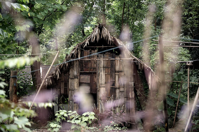 Một ngôi nhà truyền thống của người Khasi làm từ các vật liệu thiên nhiên ở làng Mawlynnong - Ảnh: NG/Giulio Di Sturco