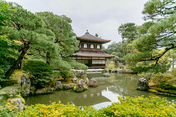 Ngôi đền Ginkakuji, phía Đông Kyoto sở hữu vẻ đẹp trầm mặc, giản dị.