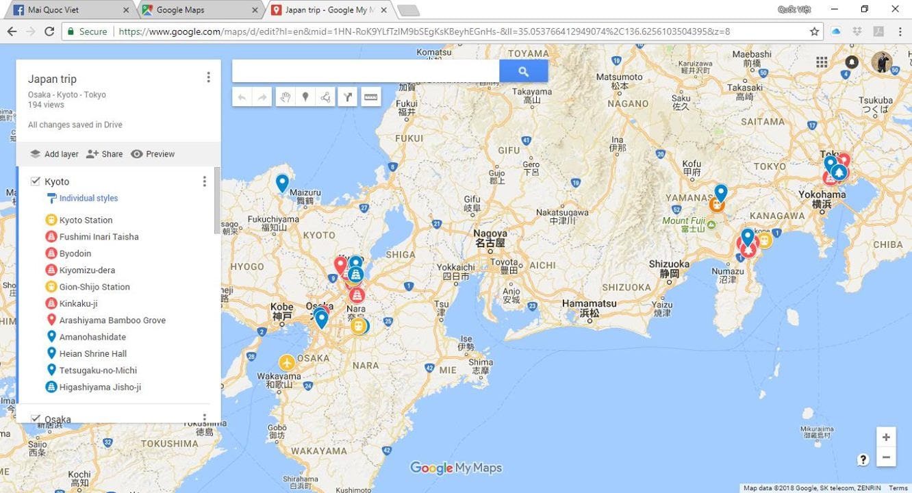 Tạo bản đồ riêng cho lịch trình của mình bằng Google My Maps