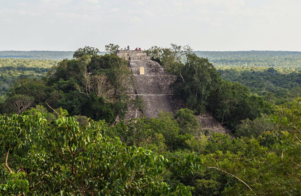 Kim tự tháp cao 45m trong khu tàn tích thành phố Calakmul của người Maya - Ảnh: Iren Key/Shutterstock