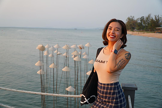 Blogger Hana Giang Anh chọn Phú Quốc làm nơi nghỉ dưỡng trong dịp Tết Âm lịch và đón đêm giao thừa.