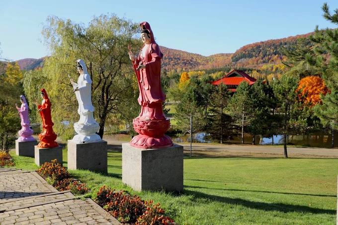 Nằm tại thị trấn Harrington, tỉnh Quebec, chùa Tam Bảo Sơn là một ngôi chùa người Việt khá nổi tiếng ở Canada. Chùa tọa lạc dưới chân núi Mont Tremblant, được bao bọc bởi rừng cây lá đỏ, suối và những thảm cỏ xanh mướt trải dài.