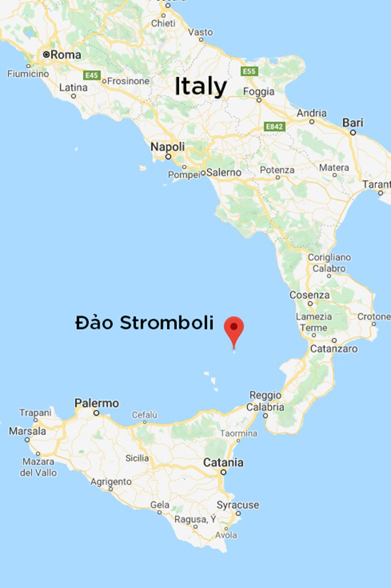 Vị trí đảo Stromboli. Bản đồ: Google Maps.