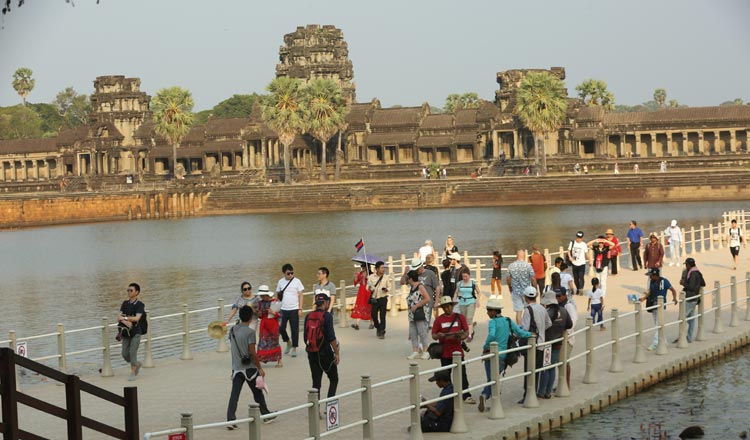 Quần thể Angkor Wat nhìn từ xa ở Siem Reap. Ảnh: Khmertimes.