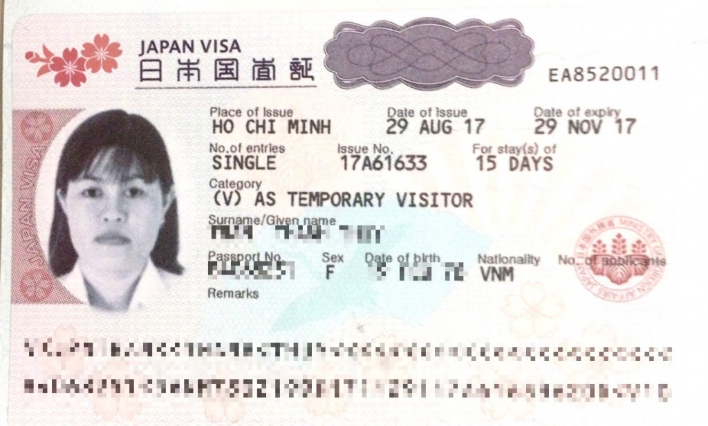 Visa Nhật Bản ký hiệu V. Ảnh minh họa