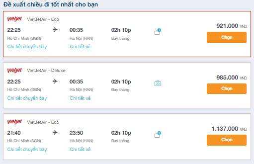 Vé máy bay khứ hồi chặng Hồ Chí Minh đi Hà Nội. Ảnh: iVIVU