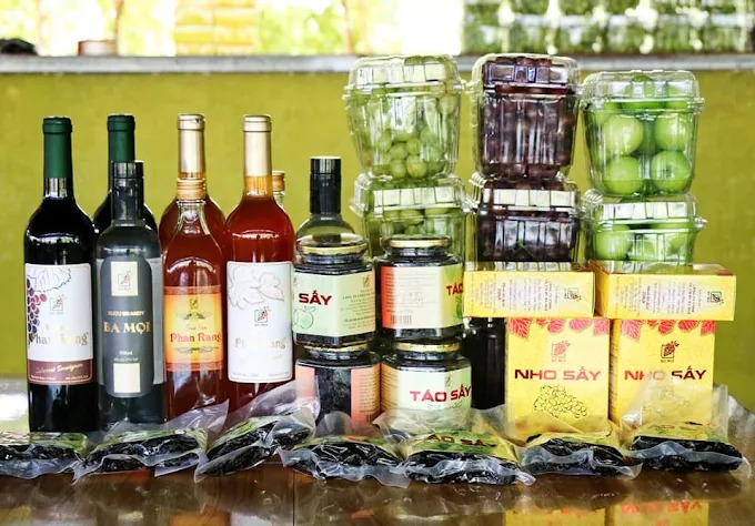 Sản phẩm làm từ nho tại trang trại Ba Mọi