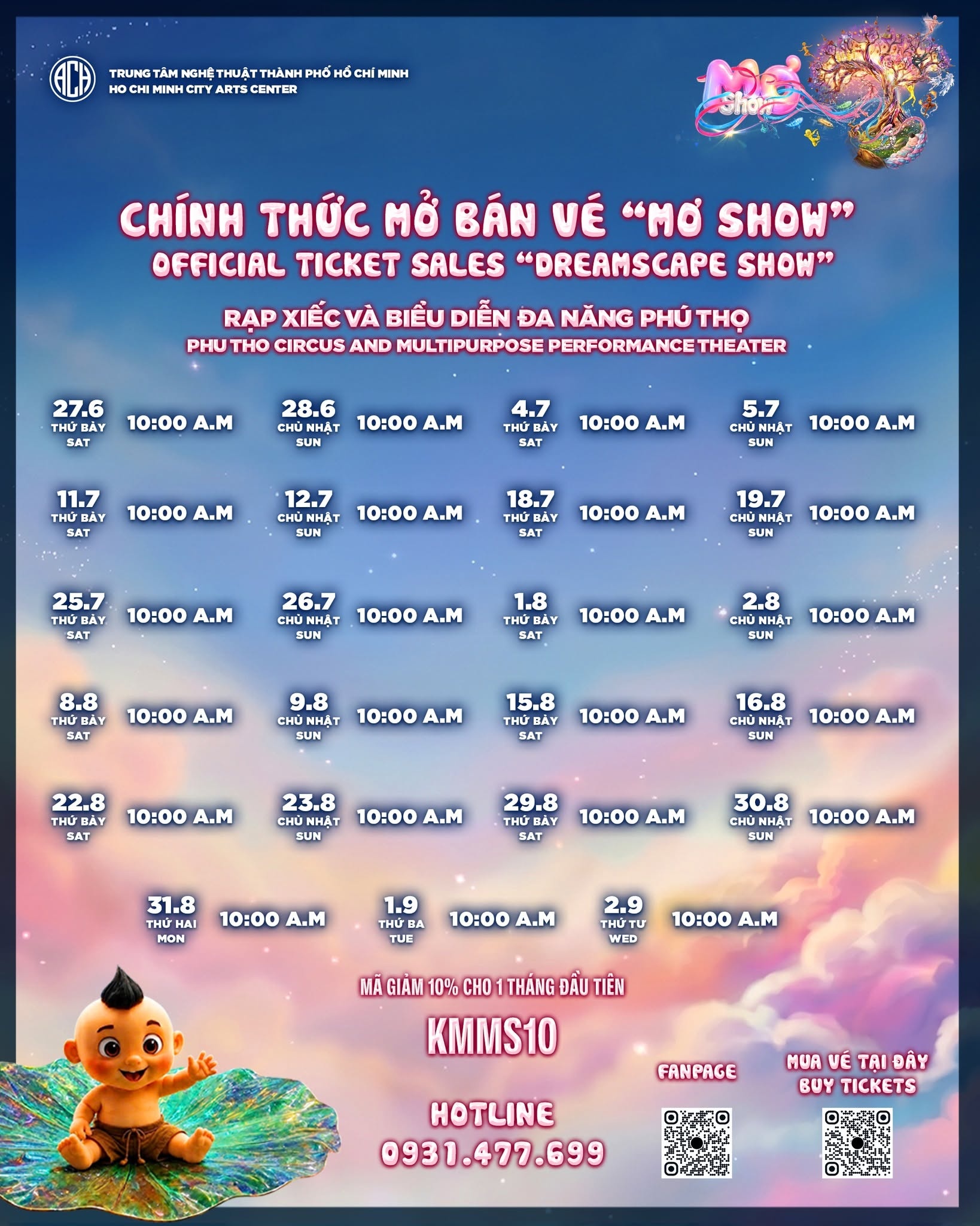 Lịch biểu diễn chi tiết.