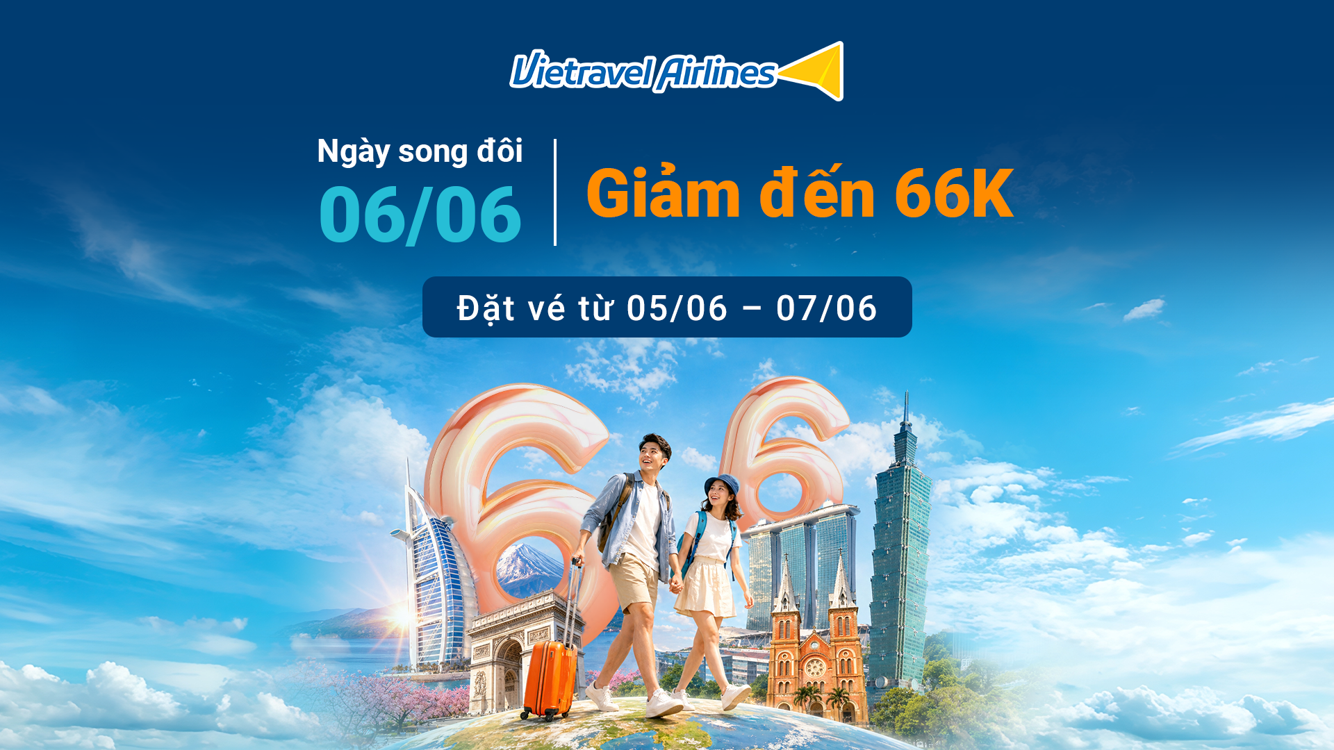 Vietravel Airlines triển khai ưu đãi ngày song đôi 6/6