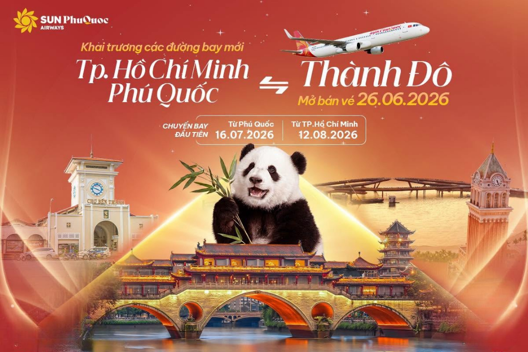 Khai trương đường bay đến Thành Đô.