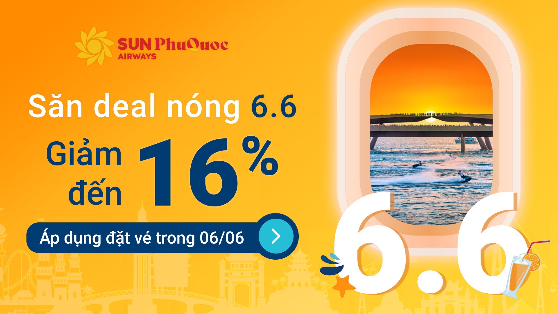 Sun PhuQuoc Airways tung Flash Sale 6/6 siêu hấp dẫn